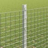 vidaXL Fence with Post Silver 3.94 x 164.04 ft Steel