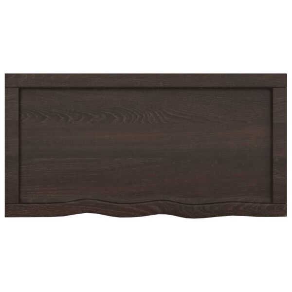 vidaXL Bathroom Countertop Dark Brown 31.5 x 15.7 x (0.8-2.4) " Treated Solid Wood