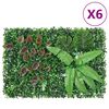 vidaXL Artificial Plant Fence Set of 6 Green PE (Polyethylene)