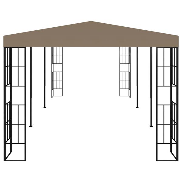 vidaXL Gazebo Taupe Polyester Spacious Gazebo Rectangular