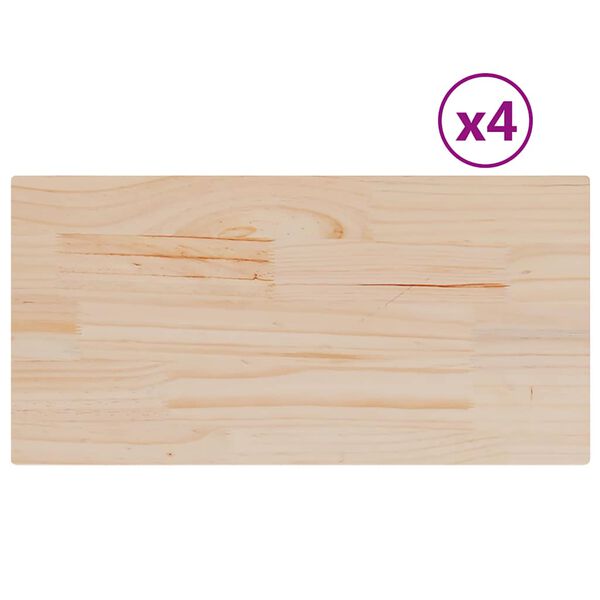 vidaXL Table Top Set of 4 Natural Wood Solid Pine Wood