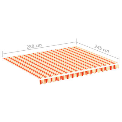 vidaXL Replacement Fabric for Awning Yellow and Orange 9.8'x8.2'