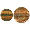 vidaXL Coffee Table Set of 2 Black and varied reclaimed wood colors