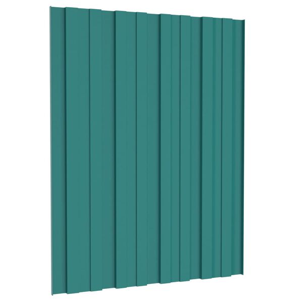 vidaXL Roof Panels 36 pcs Galvanised Steel Green 23.6x17.7"