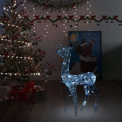 vidaXL Acrylic Reindeer Christmas Decoration 140 LEDs 4 ft Cold White