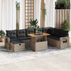 vidaXL Garden Sofa Set Grey, Black, Cream White Poly Rattan Large