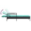 vidaXL Sun lounger Reclining Black 63 x 200 x 81cm poly rattan