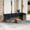 vidaXL 8 Piece Garden Sofa Set with Cushions Grey Poly Rattan