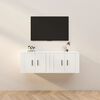 vidaXL Wall-mounted TV Cabinet Set of 2 White Engineered wood