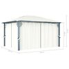 vidaXL Gazebo with Curtain 157.5"x118.1" Cream Aluminum