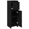 vidaXL Bathroom Cabinet with Drawer Black Oak 11.81 x 11.81 x 37.40 in