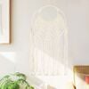 vidaXL Macrame Wall Hanger Cream Cotton 15.7x31.5 in Decorative Inlays