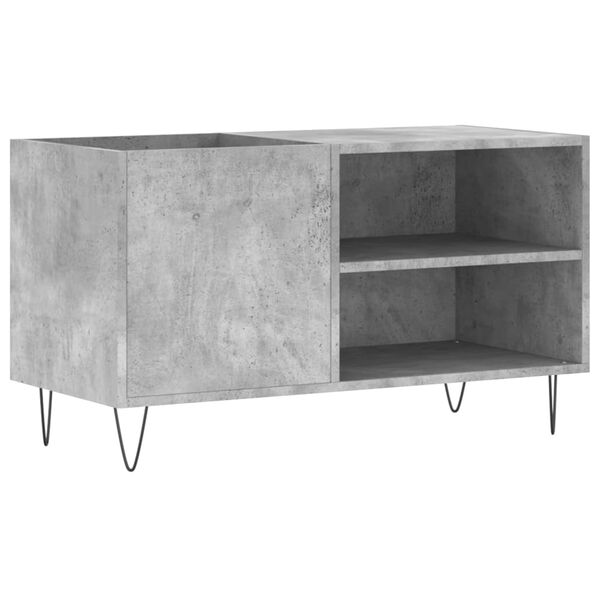 vidaXL Record Cabinet Concrete Grey Engineered Wood, Iron Medium