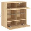 vidaXL TV Wall Cabinet Sonoma oak Engineered wood, Glass Medium