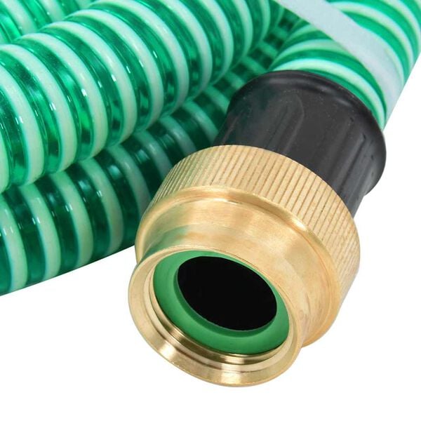 vidaXL Suction Hose Green PVC, Brass 23-foot length Suction Hose