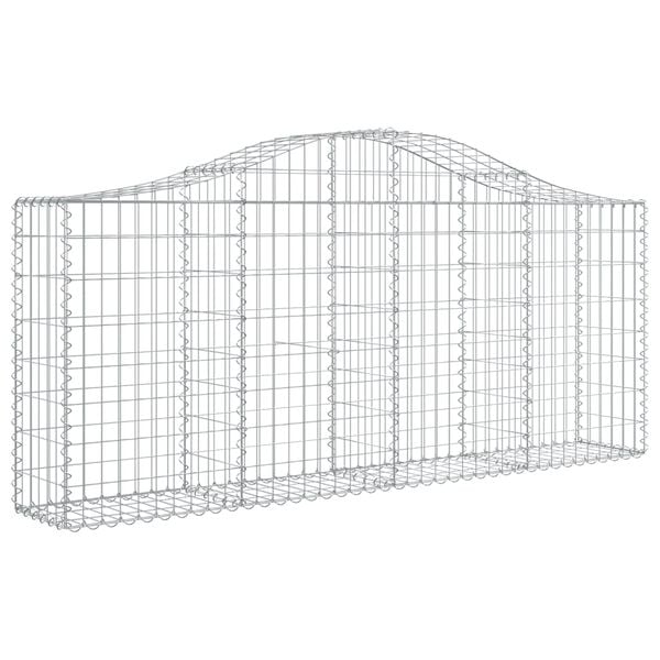vidaXL Gabion Basket Set of 8 Silver Galvanized iron L Durable