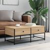 vidaXL Coffee Table Sonoma Oak Engineered Wood, Metal Medium