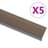 vidaXL Stair Nosings in L-shape 5 pcs Aluminium 39.4 " Brown