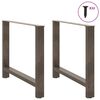 vidaXL Coffee Table Leg Set of 2 Natural Steel Powder-coated steel