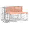 vidaXL Garden Bench With Gabion Basket Wooden, Silver