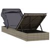 vidaXL Sunbed Grey PE Rattan, Powder-Coated Steel 83.1 x 25.6 in