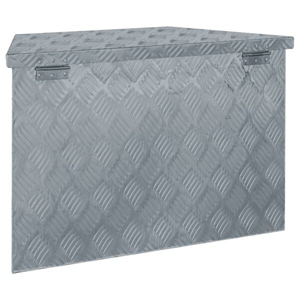 vidaXL Aluminum Box 27.6"x9.4"x16.5" Trapezoid Silver