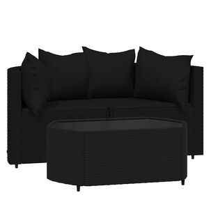 vidaXL Patio Lounge Set Black