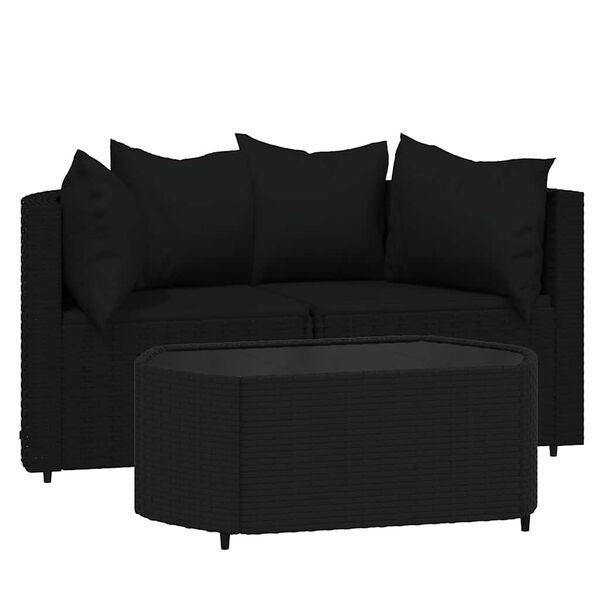 vidaXL Patio Lounge Set Black