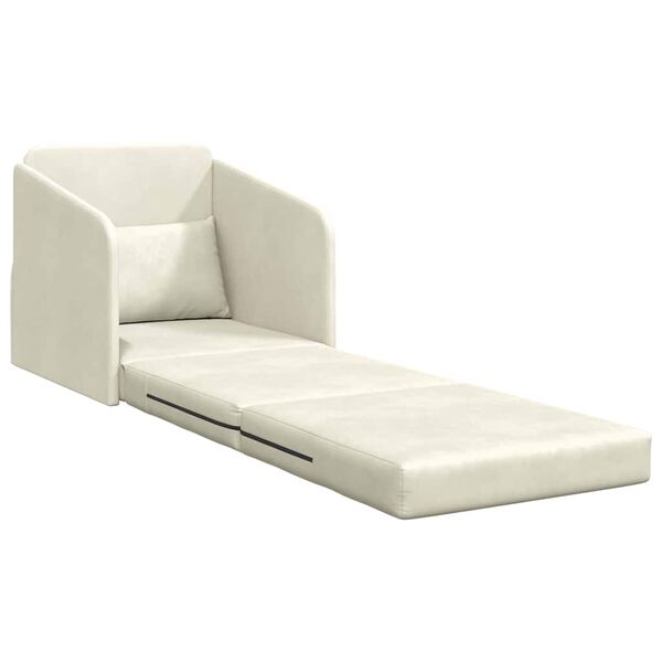 vidaXL Sofa Bed Cream 25.59 x 31.50 x 32.68 in Velvet