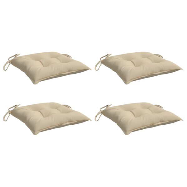 vidaXL Pallet Cushion Set of 4 Beige Oxford fabric (100% polyester)
