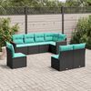 vidaXL Patio Sofa Set Black and Blue