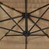 vidaXL Garden Parasol Brown 100% Polyester, Powder-Coated Steel, Straw