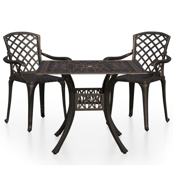 vidaXL Bistro Set Bronze Cast Aluminum Standard Decorative Inlays
