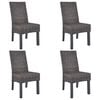vidaXL Dining Chair Set of 4 Brown with gray wash finish
