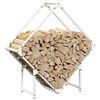 vidaXL Firewood Rack White 31.5x9.8x31.5" Cold-rolled steel