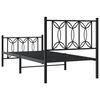 vidaXL Bed Frame Black Steel Twin Bed Frame Rectangular Modern