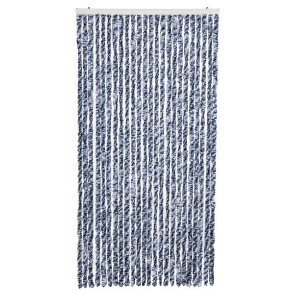 vidaXL Insect Curtain Blue, White and Silver 39.4x86.6" Chenille