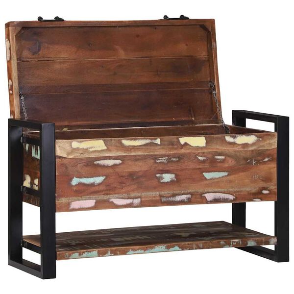 vidaXL Storage Box with Storage Multicolour Solid Reclaim wood