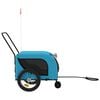 vidaXL Pet Bike Trailer Blue and Black Oxford fabric, iron, PVC