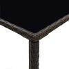 vidaXL Bar Table Brown PE rattan, tempered glass, powder-coated steel