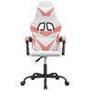 vidaXL Gaming Chair White and Pink Faux leather, Metal, Plywood Swivel