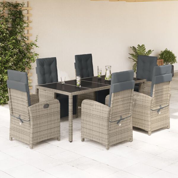 vidaXL Garden Dining Set Grey, Dark Grey