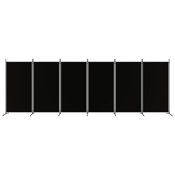 vidaXL 6-Panel Room Divider Black 204.7"x70.9" Fabric