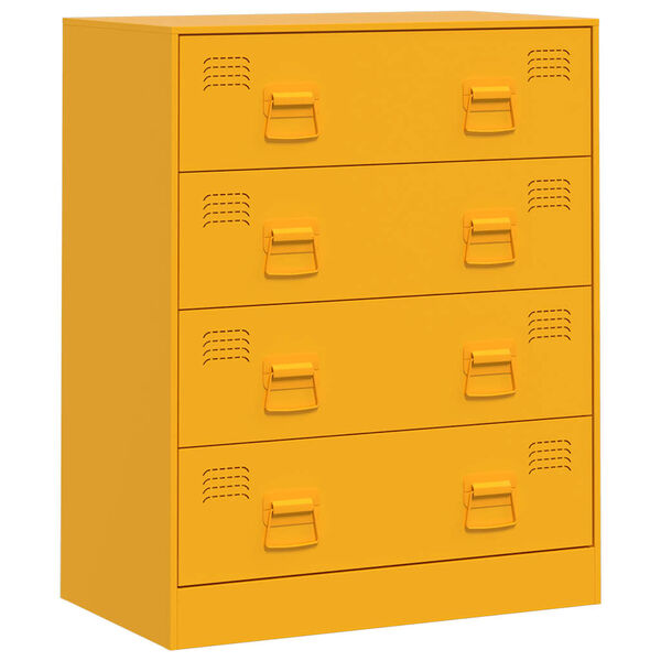 vidaXL Sideboard Mustard Yellow Cold-rolled Steel 26.4x15.4x32.7 in