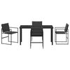 vidaXL Garden Dining Set Folding 5 pcs Black Textilene and steel