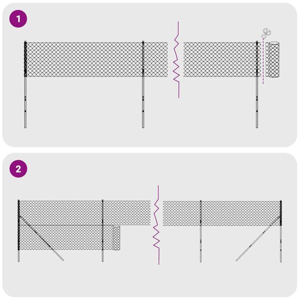 vidaXL Wire Mesh Fence with Spike Anchors Anthracite 5.9x32.8'