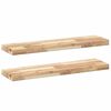 vidaXL Floating Shelf Set of 2 Natural Solid Acacia wood