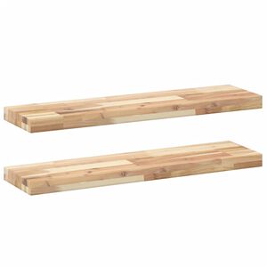 vidaXL Floating Shelf Set of 2 Natural Solid Acacia wood
