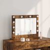 vidaXL Vanity Mirror with LED Strip Lights Smoked Oak 60 x 45 x 18 cm