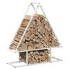 vidaXL Firewood Rack White 31.5x9.8x35.4" Cold-rolled steel